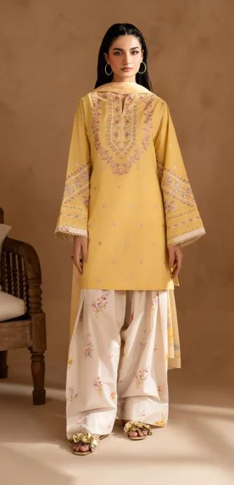 Yellow Emb 3 pc
