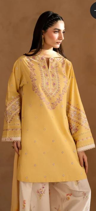 Yellow Emb 3 pc