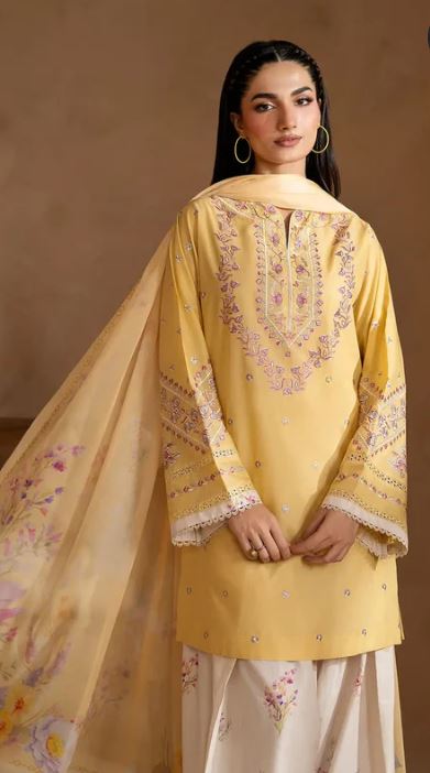 Yellow Emb 3 pc