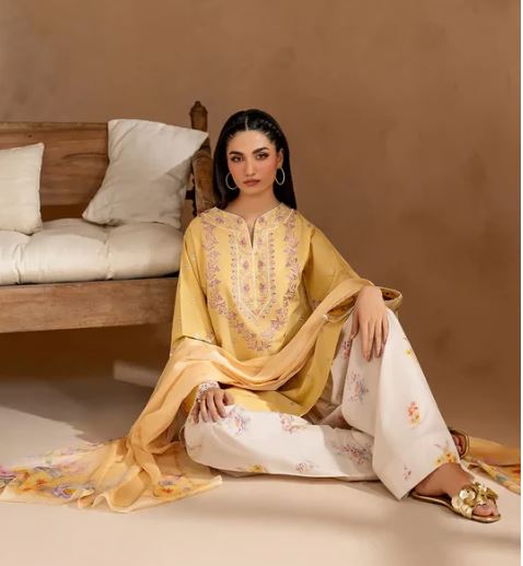 Yellow Emb 3 pc